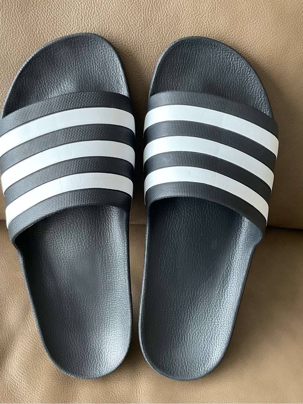 adidas Black and White Adilette Slide Sandals